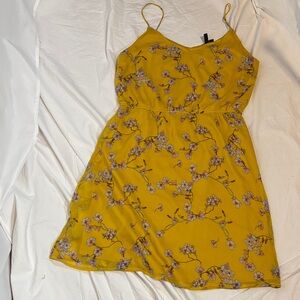 Vero Moda Mustard Floral Midi Dress